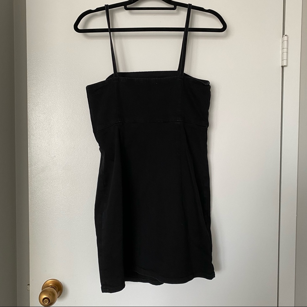 Zara Black Denim Mini Dress Medium - Picture 2 of 5